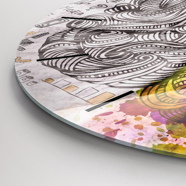 Orologio rotondo Cervello astratto