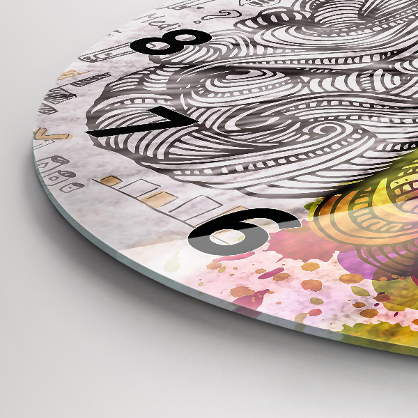 Orologio rotondo Cervello astratto