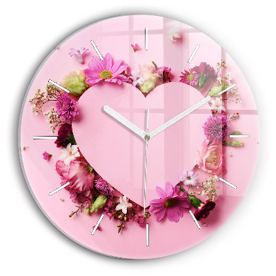 Orologio rotondo Cuore di fiori