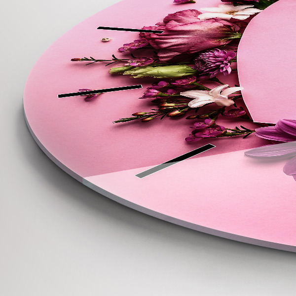 Orologio rotondo Cuore di fiori