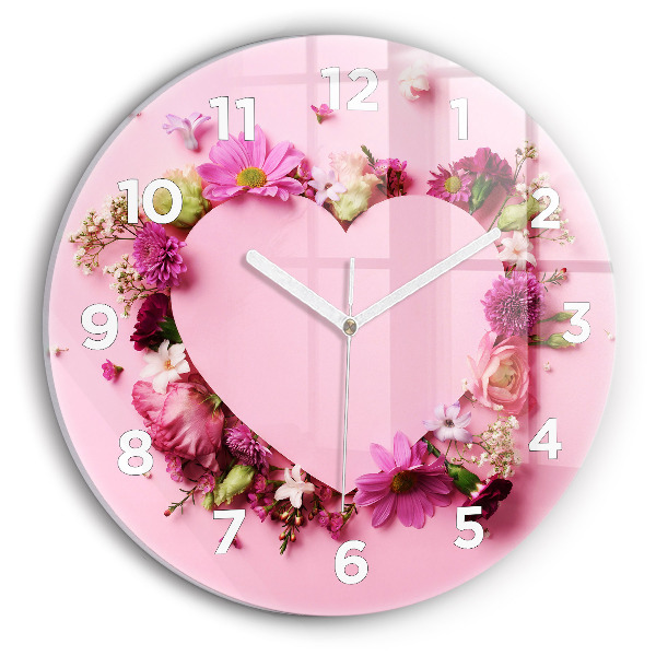 Orologio rotondo Cuore di fiori