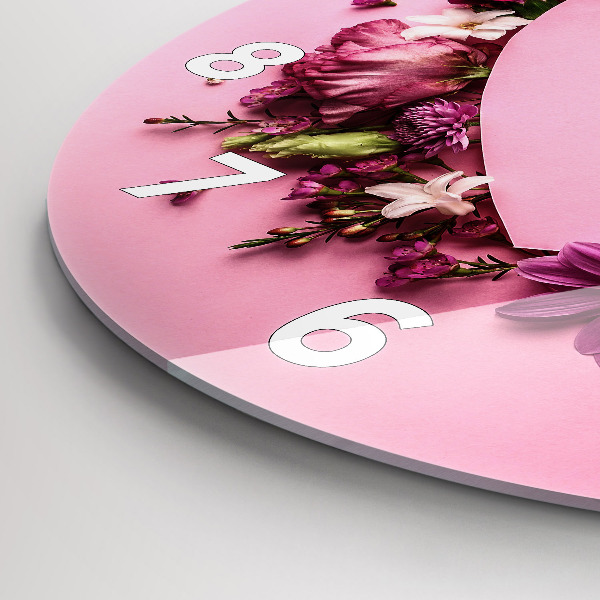 Orologio rotondo Cuore di fiori