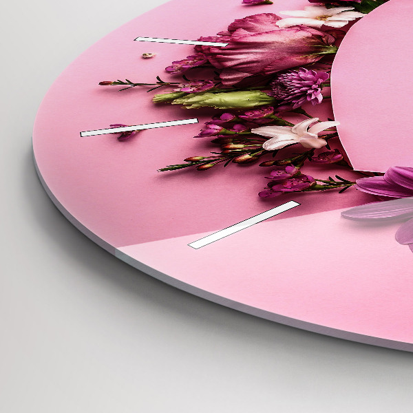 Orologio rotondo Cuore di fiori