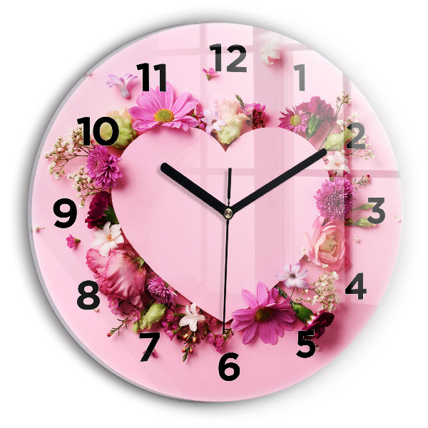 Orologio rotondo Cuore di fiori