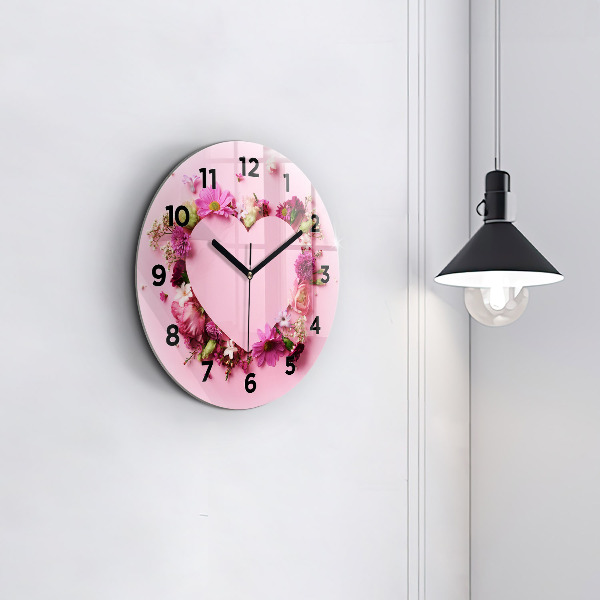 Orologio rotondo Cuore di fiori