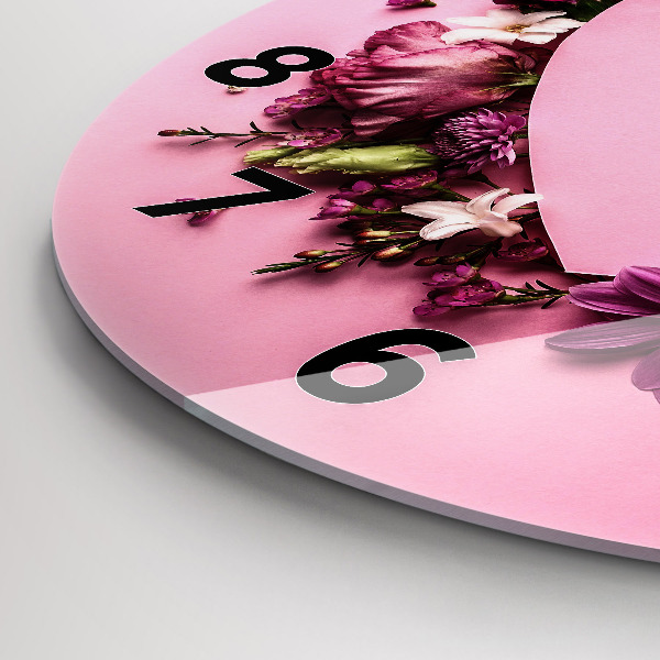 Orologio rotondo Cuore di fiori