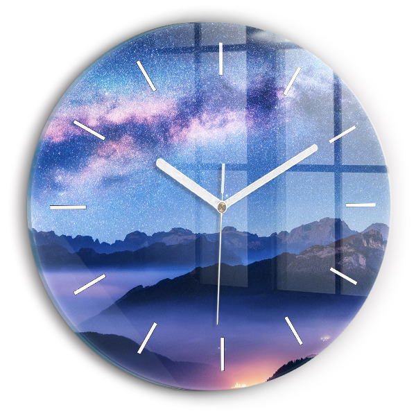 Orologio rotondo Via Lattea e Montagne