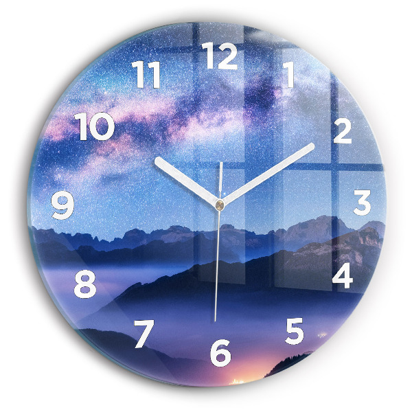Orologio rotondo Via Lattea e Montagne