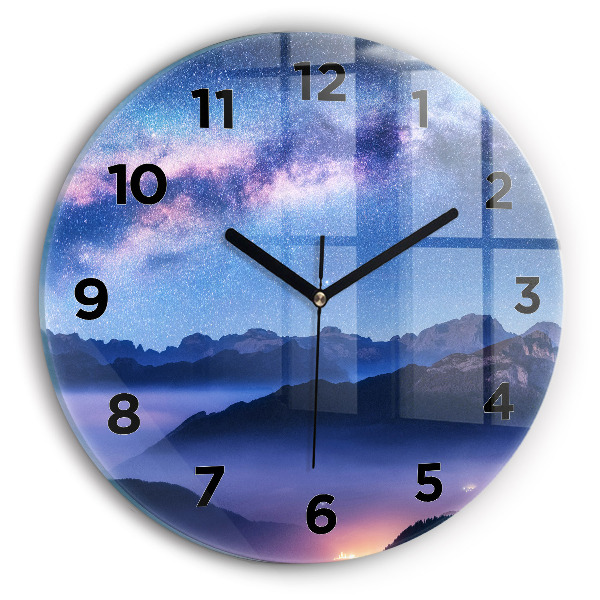 Orologio rotondo Via Lattea e Montagne