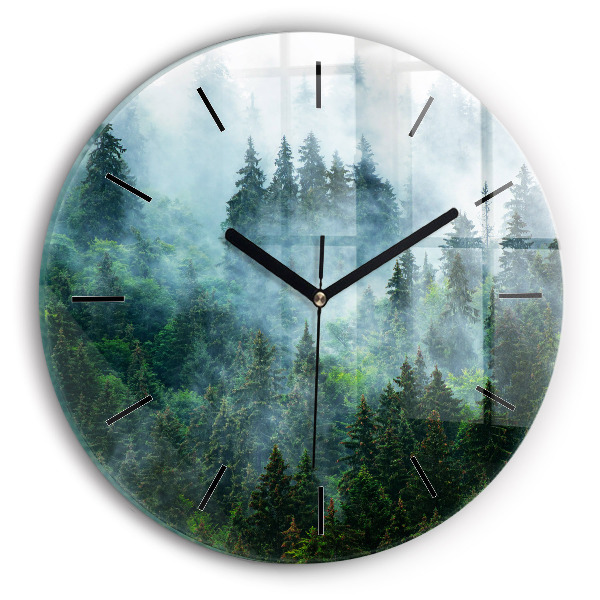 Orologio rotondo Foresta nebbiosa