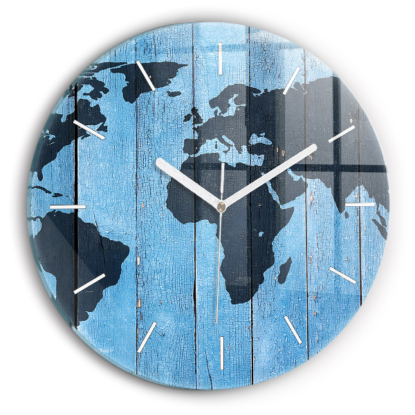 Orologio rotondo Mappa del mondo su tavole