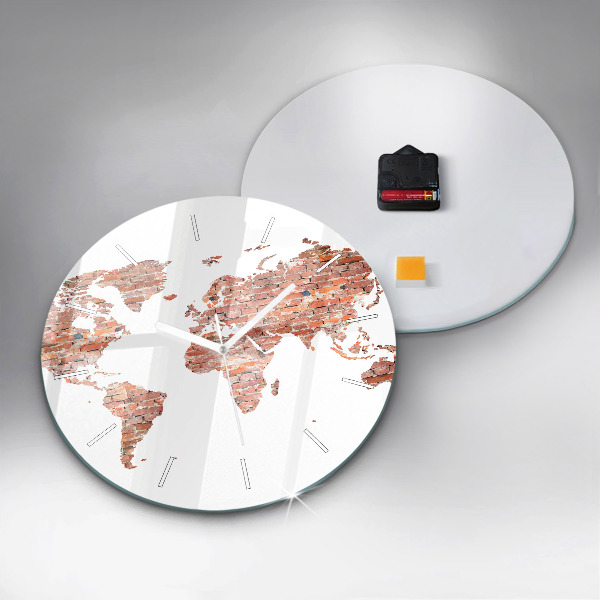 Orologio rotondo Vecchia mappa in mattoni