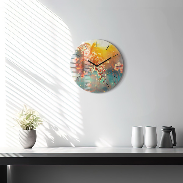 Orologio rotondo Fiori primaverili