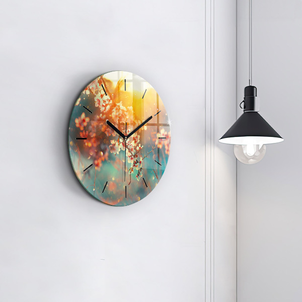 Orologio rotondo Fiori primaverili