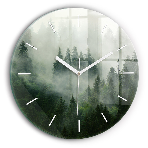 Orologio rotondo Foresta nebbiosa