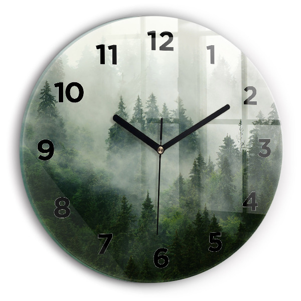 Orologio rotondo Foresta nebbiosa