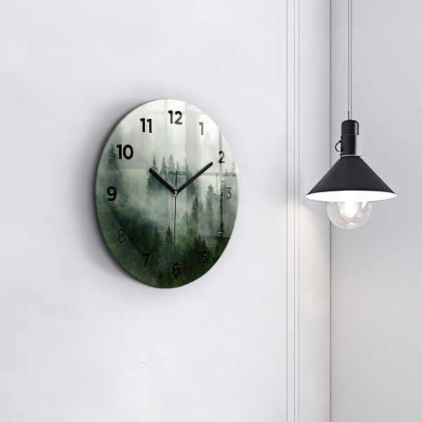 Orologio rotondo Foresta nebbiosa