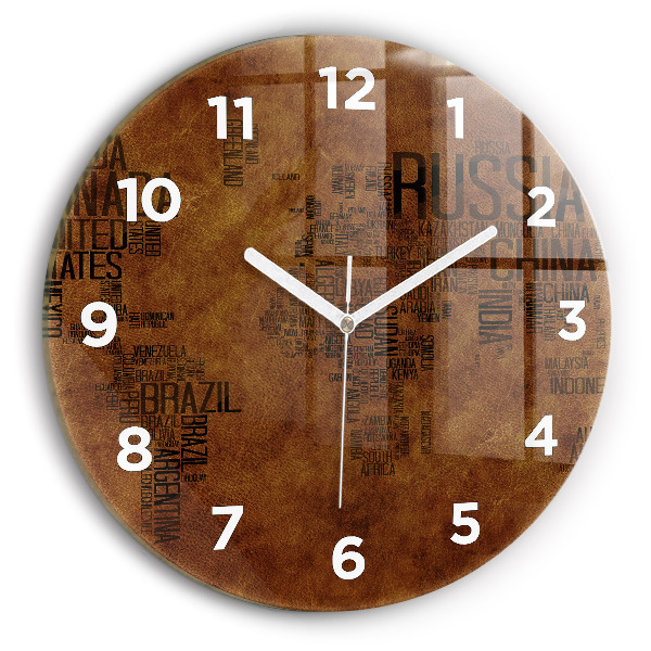 Orologio rotondo Mappa e nomi dei paesi