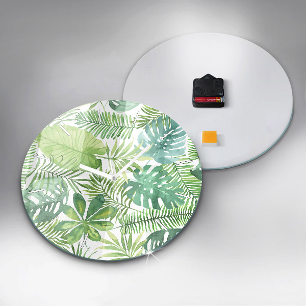 Orologio rotondo Foglie verdi