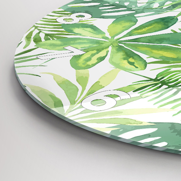 Orologio rotondo Foglie verdi