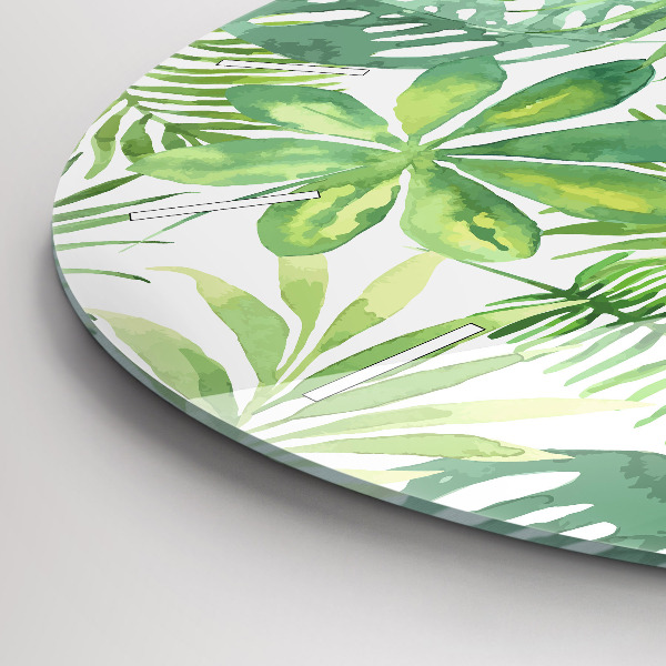 Orologio rotondo Foglie verdi