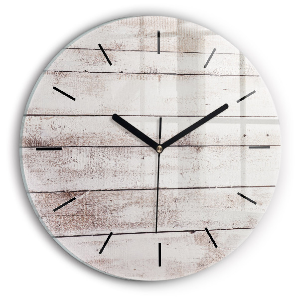 Orologio rotondo Tavole di legno chiaro