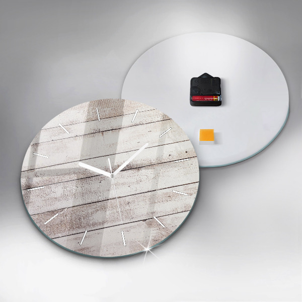 Orologio rotondo Tavole di legno chiaro