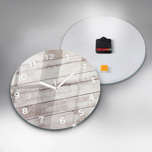 Orologio rotondo Tavole di legno chiaro