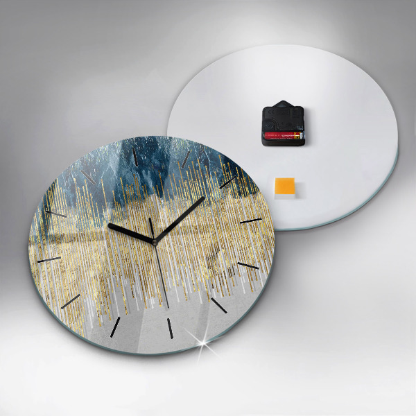 Orologio rotondo in vetro Motivo decorativo e oro