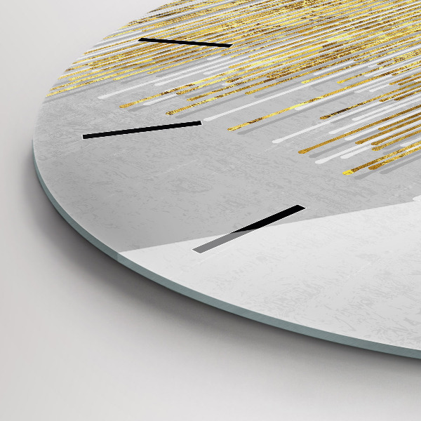 Orologio rotondo in vetro Motivo decorativo e oro