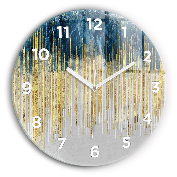 Orologio rotondo in vetro Motivo decorativo e oro