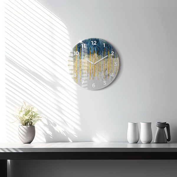 Orologio rotondo in vetro Motivo decorativo e oro