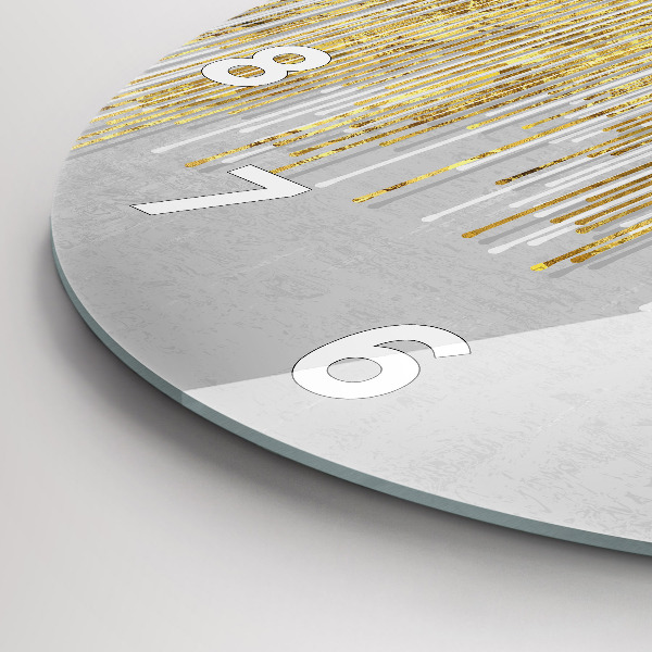 Orologio rotondo in vetro Motivo decorativo e oro