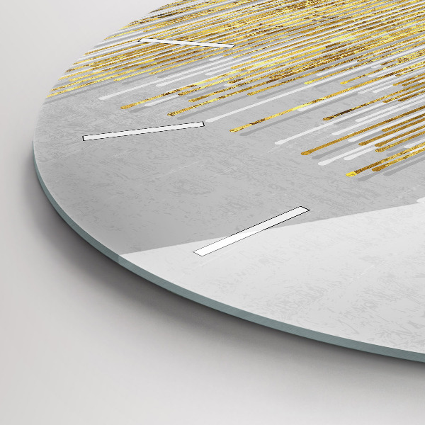 Orologio rotondo in vetro Motivo decorativo e oro