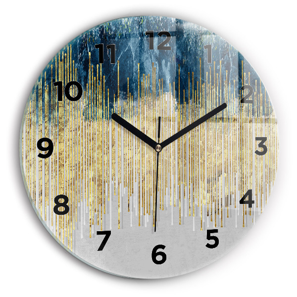 Orologio rotondo in vetro Motivo decorativo e oro