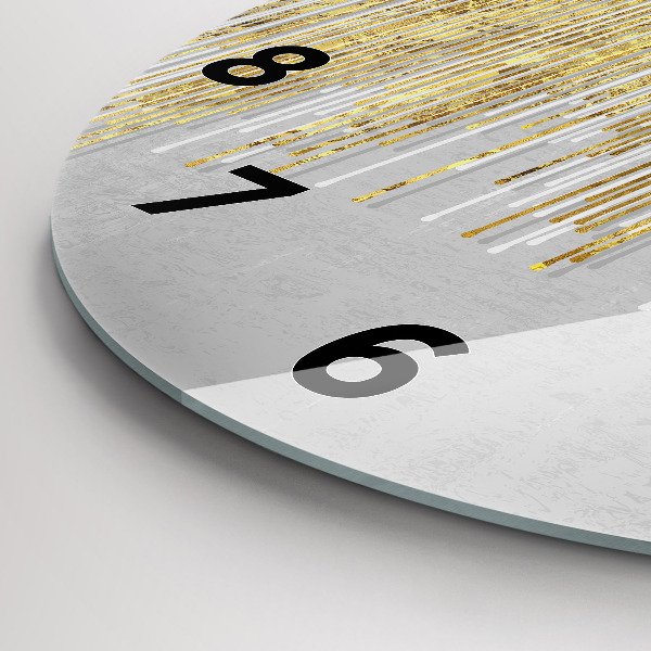 Orologio rotondo in vetro Motivo decorativo e oro