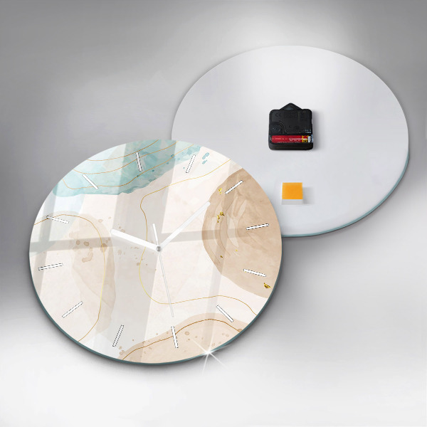 Orologio rotondo in vetro Macchie di acquerello