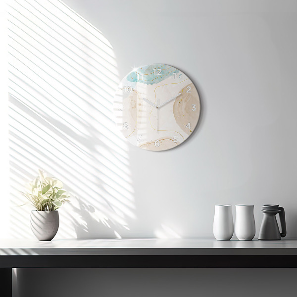 Orologio rotondo in vetro Macchie di acquerello