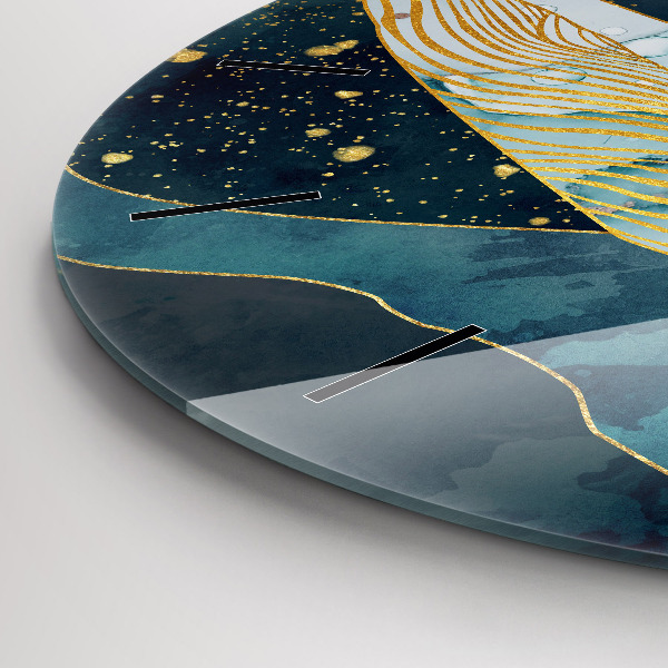 Orologio rotondo in vetro Balena astratta