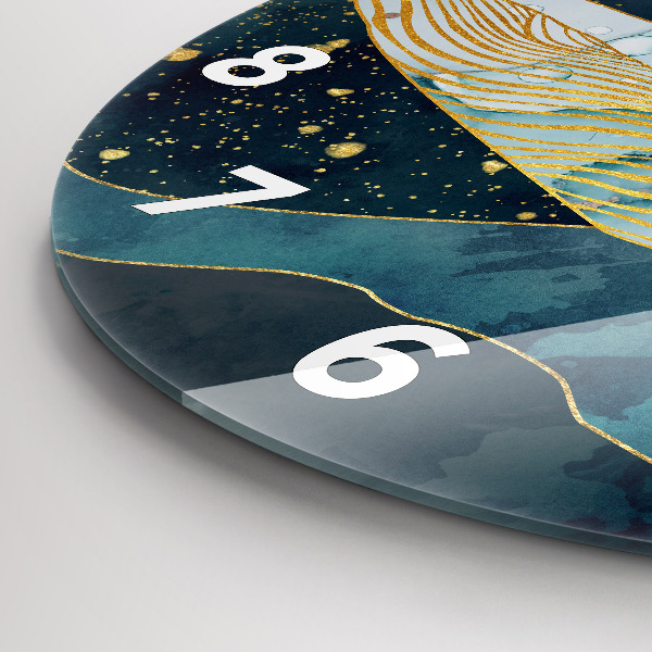 Orologio rotondo in vetro Balena astratta