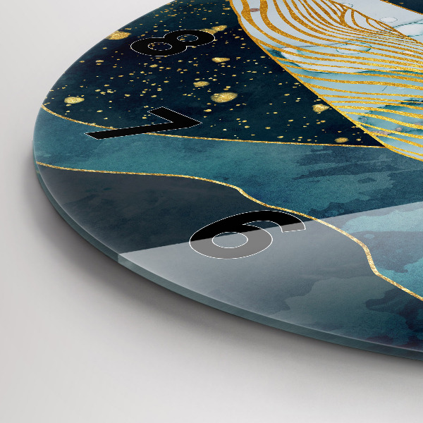 Orologio rotondo in vetro Balena astratta