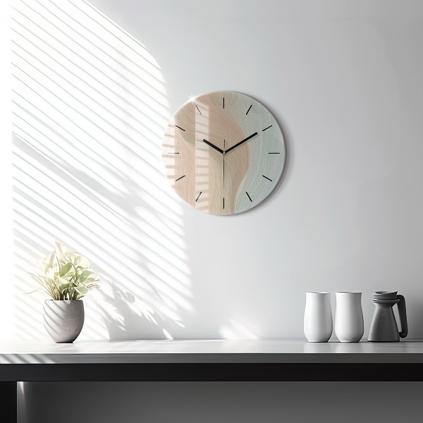 Orologio rotondo in vetro Astrazione delle onde