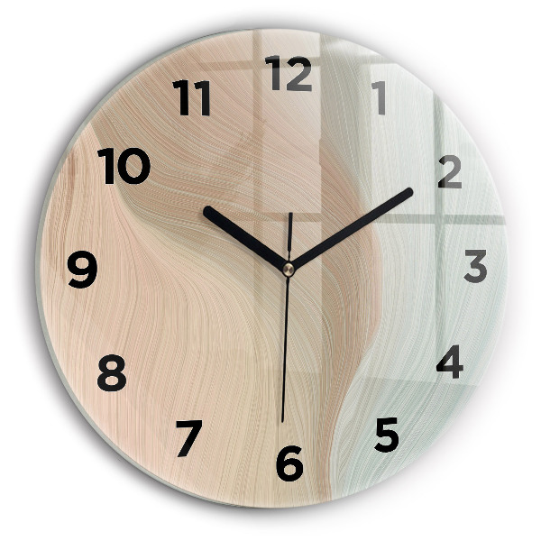 Orologio rotondo in vetro Astrazione delle onde