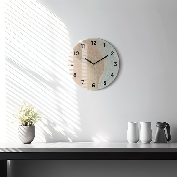 Orologio rotondo in vetro Astrazione delle onde
