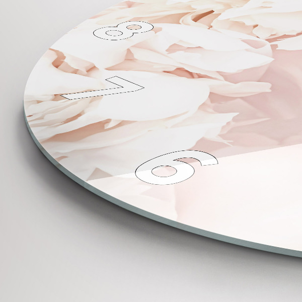 Orologio rotondo in vetro Fiori di peonia