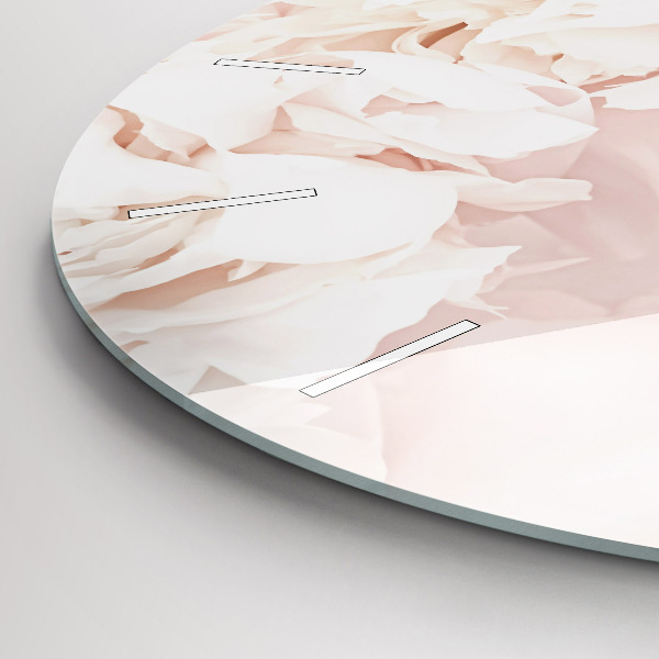 Orologio rotondo in vetro Fiori di peonia