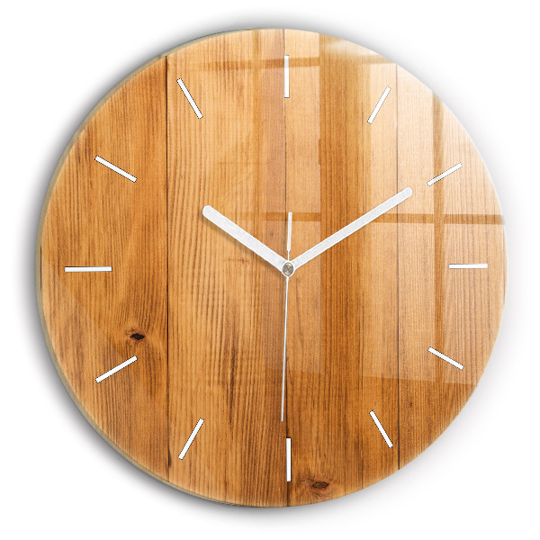 Orologio rotondo in vetro Tavole di legno