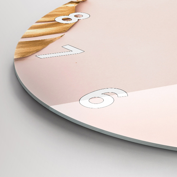 Orologio rotondo Foglie tropicali dorate