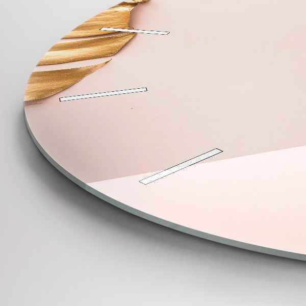 Orologio rotondo Foglie tropicali dorate