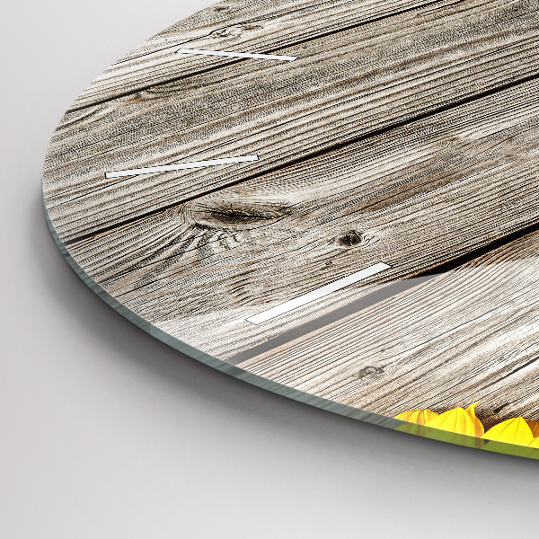 Orologio rotondo Girasoli su tavole